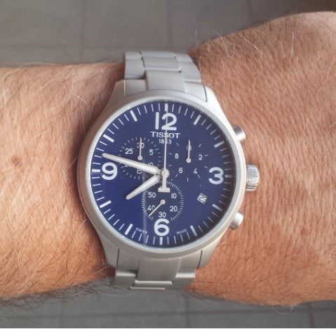  Shop Authentic Tissot T Sport Chrono XL Chronograph Blue Dial Silver Steel Strap Watch For Men - T116.617.11.047.00 - Luxxuri