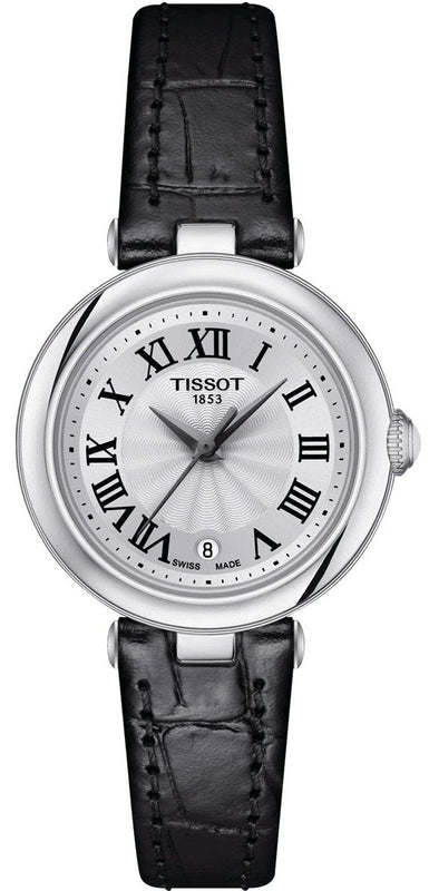  Shop Authentic Tissot Bellissima Small Lady Silver Dial Black Leather Strap Watch For Women - T126.010.16.013.00 - Luxxuri