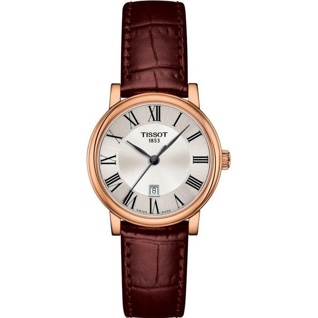  Shop Authentic Tissot T Classic Carson Premium White Dial Brown Leather Strap Watch for Women - T122.207.36.033.00 - Luxxuri