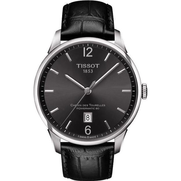  Shop Authentic Tissot Chemin Des Tourelles Powermatic 80 Black Dial Black Leather Strap Watch For Men - T099.407.16.447.00 - Luxxuri