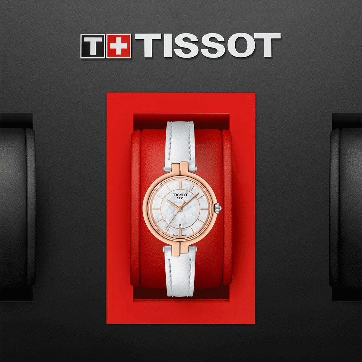  Shop Authentic Tissot T Lady Flamingo Mother of Pearl White Dial White Leather Strap Watch For Women - T094.210.26.111.01 - Luxxuri