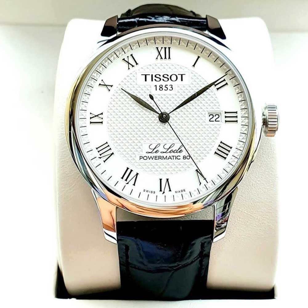  Shop Authentic Tissot Le Locle Powermatic 80 Silver Dial Black Leather Strap Watch For Men - T006.407.16.033.00 - Luxxuri