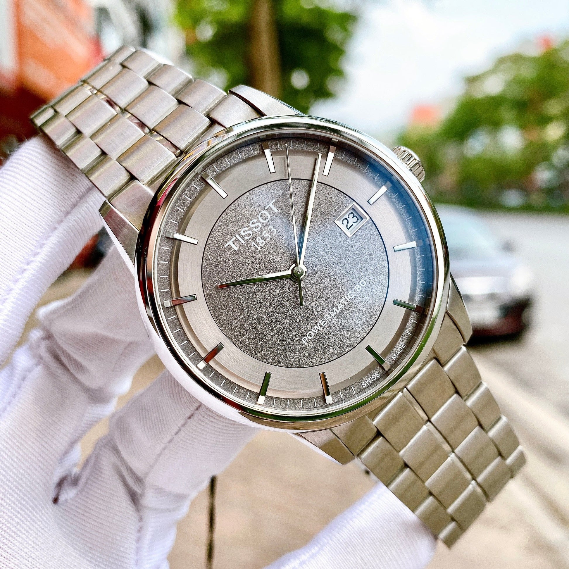  Shop Authentic Tissot Luxury Powermatic 80 Grey Dial Silver Steel Strap Watch for Men - T086.407.11.061.00 - Luxxuri