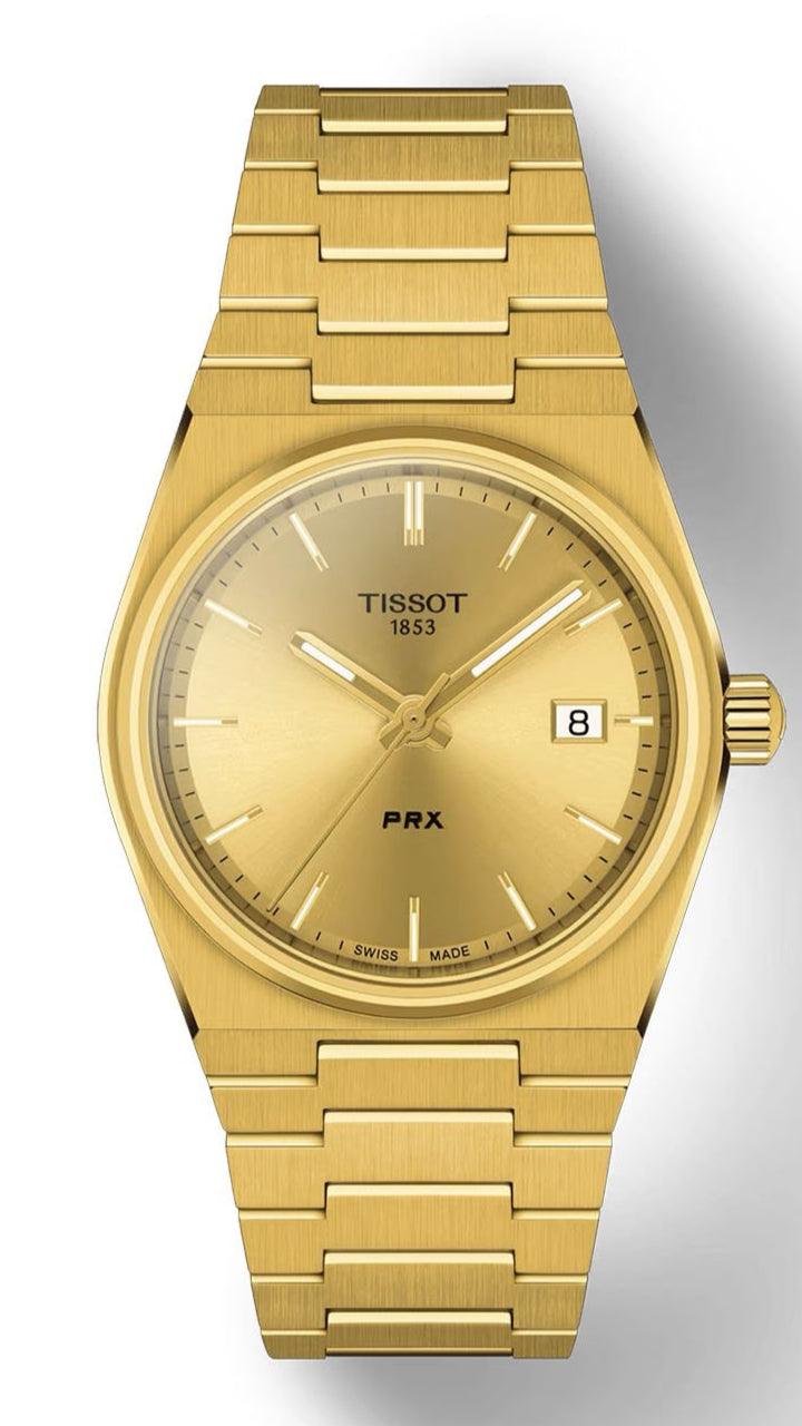  Shop Authentic Tissot PRX Powermatic 80 Gold Dial Gold Steel Strap Watch for Men - T137.407.33.021.00 - Luxxuri
