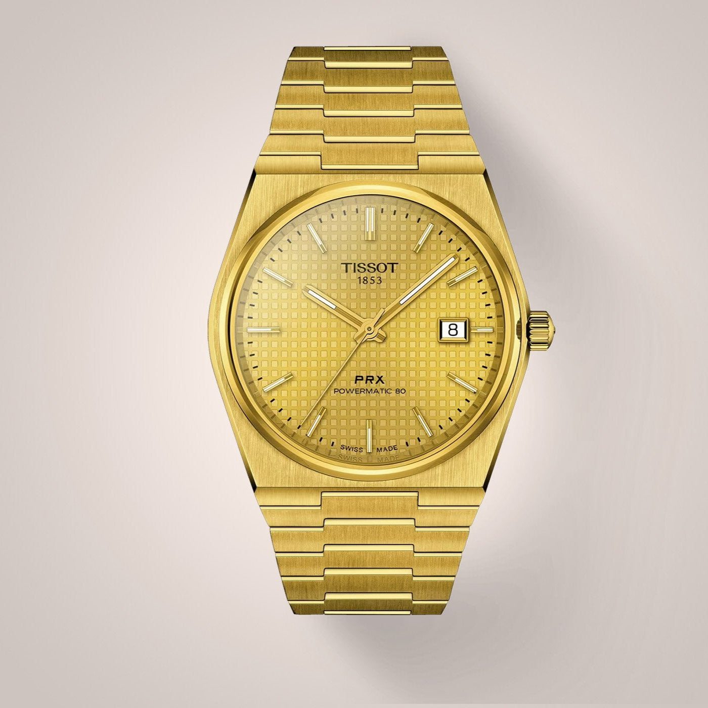  Shop Authentic Tissot PRX Powermatic 80 Gold Dial Gold Steel Strap Watch for Men - T137.407.33.021.00 - Luxxuri