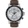  Shop Authentic Tissot Supersport Chrono Silver Dial Brown Leather Strap Watch for Men - T125.617.16.031.00 - Luxxuri