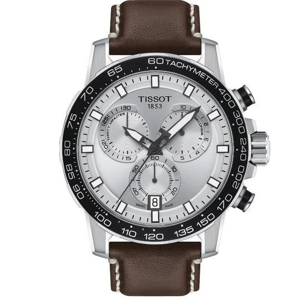  Shop Authentic Tissot Supersport Chrono Silver Dial Brown Leather Strap Watch for Men - T125.617.16.031.00 - Luxxuri