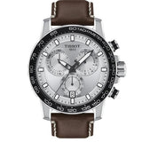  Shop Authentic Tissot Supersport Chrono Silver Dial Brown Leather Strap Watch for Men - T125.617.16.031.00 - Luxxuri