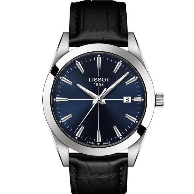  Shop Authentic Tissot Gentlemen Blue Dial Black Leather Strap Watch for Men - T127.410.16.041.01 - Luxxuri