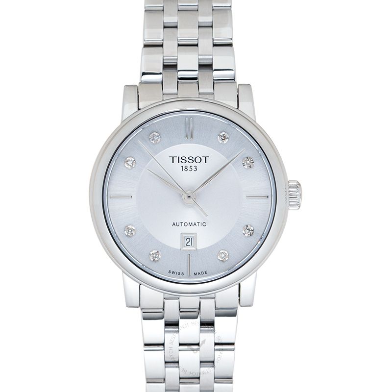  Shop Authentic Tissot Carson Premium Automatic Lady Diamonds Silver Dial Silver Steel Strap Watch for Women - T122.207.11.036.00 - Luxxuri