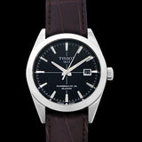 Shop Authentic Tissot Gentleman Powermatic 80 Silicium Black Dial Brown Leather Strap Watch For Men - T127.407.16.051.01 - Luxxuri