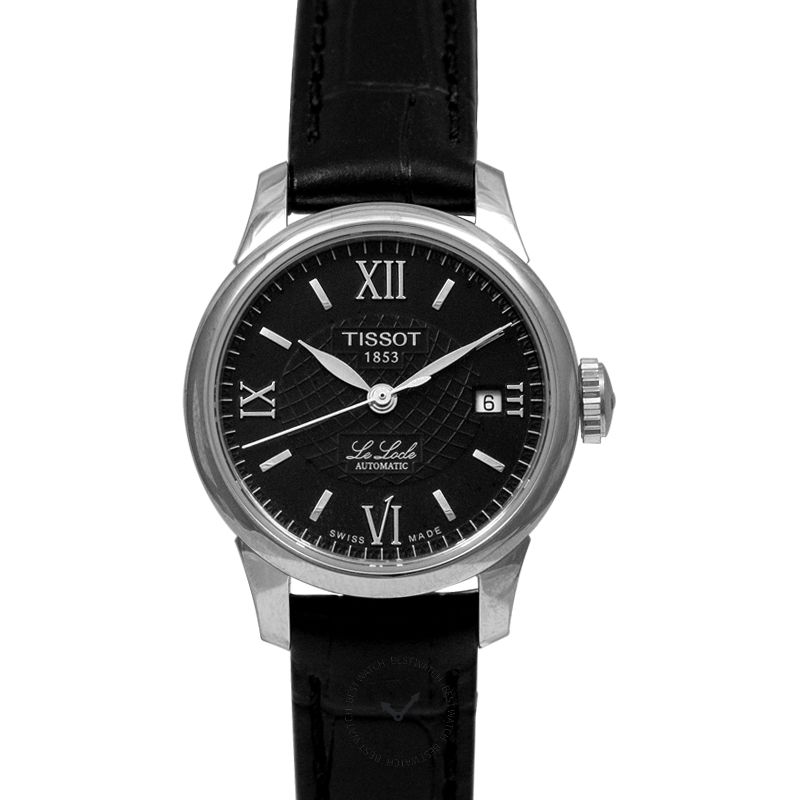  Shop Authentic Tissot Le Locle Automatic Lady Black Dial Black Leather Strap Watch for Women - T41.1.123.57 - Luxxuri