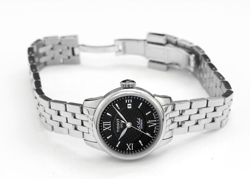 Shop Authentic Tissot Le Locle Automatic Small Lady Black Dial Silver Steel Strap Watch For Women - T41.1.183.53 - Luxxuri