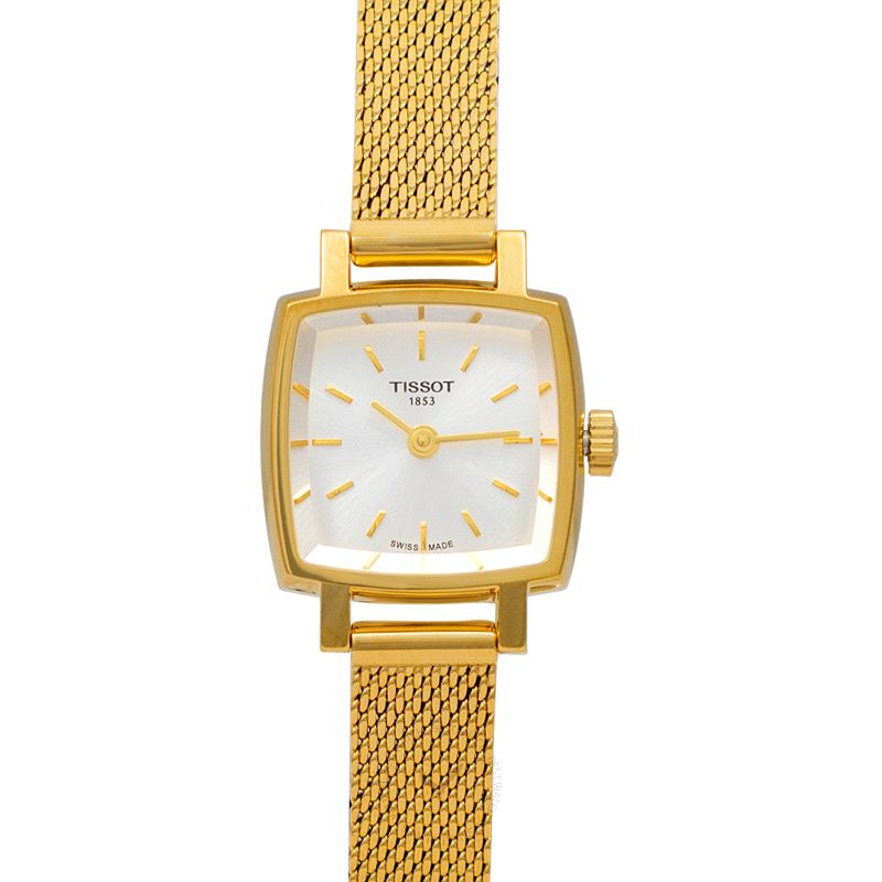  Shop Authentic Tissot Lovely Square Silver Dial Gold Mesh Bracelet Watch For Women - T058.109.33.031.00 - Luxxuri