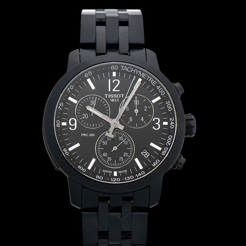  Shop Authentic Tissot PRC 200 Chronograph Black Dial Black Steel Strap Watch For Men - T114.417.33.057.00 - Luxxuri