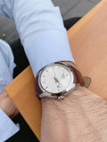  Shop Authentic Tissot T Classic Couturier Chronograph White Dial Brown Leather Strap Watch For Men - T035.410.16.031.00 - Luxxuri