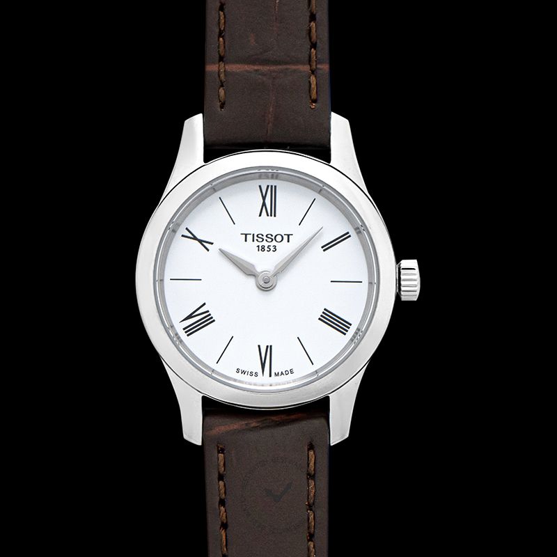  Shop Authentic Tissot Tradition 5.5 Lady Silver Dial Brown Leather Strap Watch for Women - T063.009.16.018.00 - Luxxuri