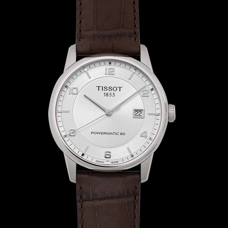  Shop Authentic Tissot Luxury Powermatic 80 Silver Dial Brown Leather Strap Watch For Men - T086.407.16.037.00 - Luxxuri