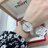  Shop Authentic Tissot Chemin Des Tourelles Powermatic 80 Helvetic Price Lady Silver Dial Two Tone Steel Strap Watch For Women - T099.207.22.118.01 - Luxxuri
