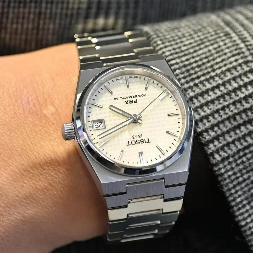 Tissot PRX Powermatic 80 White Dial Silver Steel Strap Watch for Men - T137.207.11.111.00