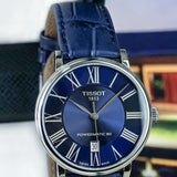  Shop Authentic Tissot Carson Premium Powermatic 80 Blue Dial Blue Leather Strap Watch For Men - T122.407.16.043.00 - Luxxuri