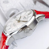  Shop Authentic Tissot Chemin Des Tourelles Powermatic 80 Mother of Pearl White Dial Red Leather Strap Watch For Women - T099.207.16.118.00 - Luxxuri