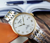  Shop Authentic Tissot T Classic Le Locle Powermatic 80 Silver Dial Two Tone Steel Strap Watch For Men - T0064072203301 - Luxxuri