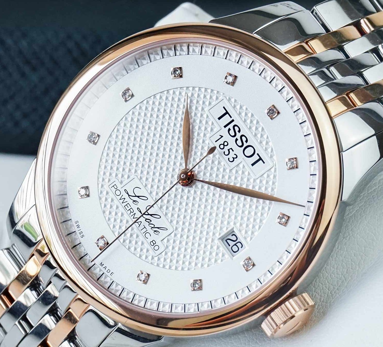  Shop Authentic Tissot Le Locle Powermatic 80 Diamonds Silver Dial Two Tone Steel Strap Watch For Men - T006.407.22.036.01 - Luxxuri