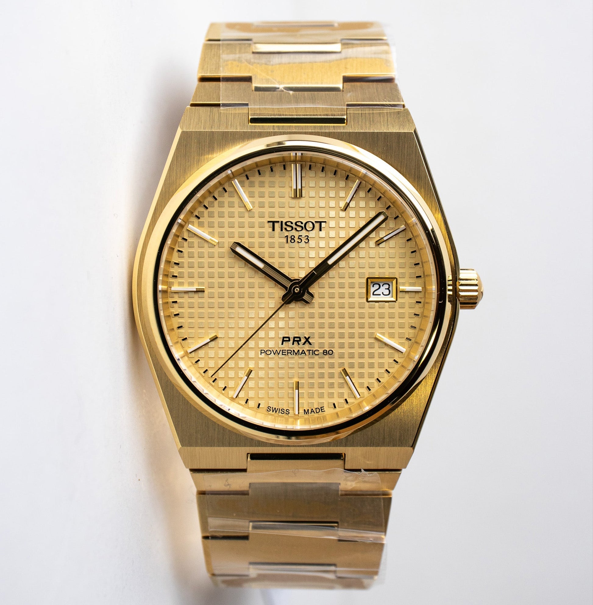  Shop Authentic Tissot PRX Powermatic 80 Gold Dial Gold Steel Strap Watch for Men - T137.407.33.021.00 - Luxxuri