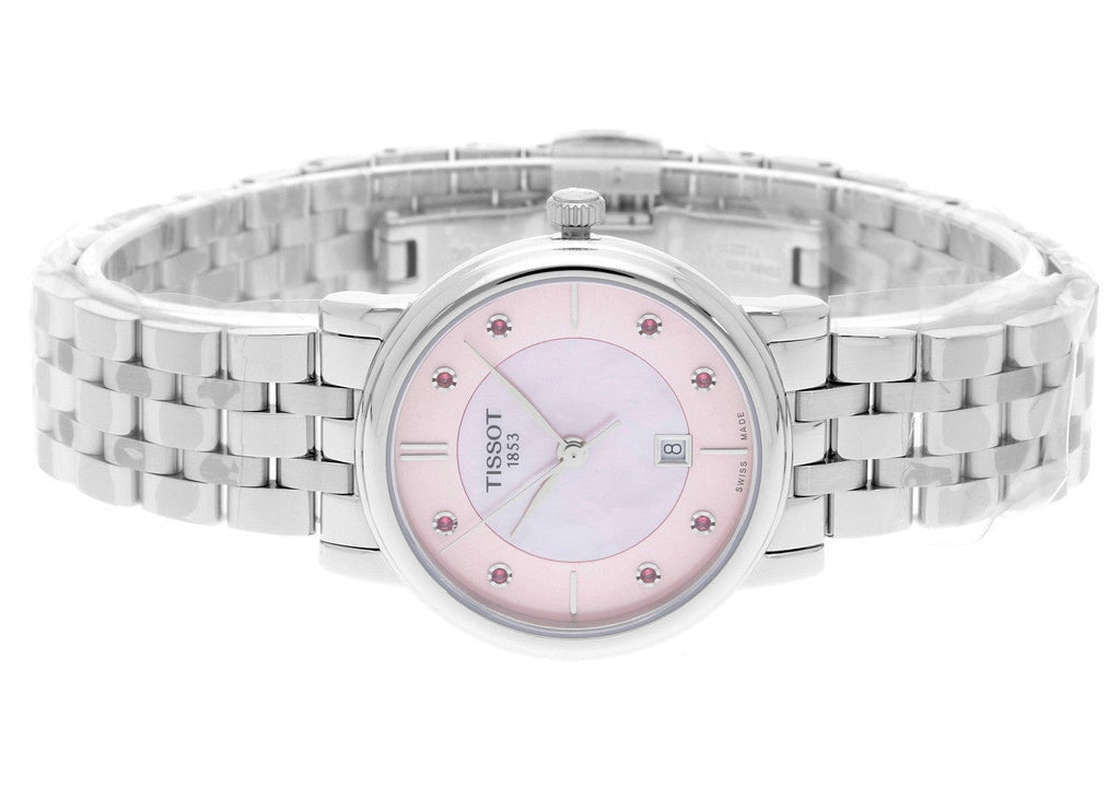  Shop Authentic Tissot Carson Premium Lady Mother of Pearl Pink Dial Silver Steel Strap Watch For Women - T122.210.11.159.00 - Luxxuri