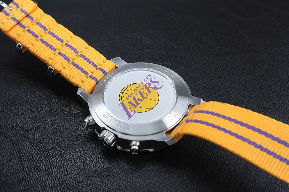  Shop Authentic Tissot Quickster Chronograph NBA LA Lakers White Dial Yellow NATO Strap Watch for Men - T095.417.17.037.05 - Luxxuri