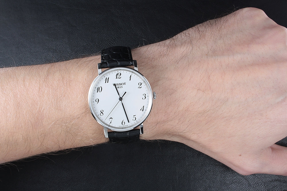  Shop Authentic Tissot Everytime Desire Medium White Dial Black Leather Strap Watch For Men - T109.410.16.032.00 - Luxxuri