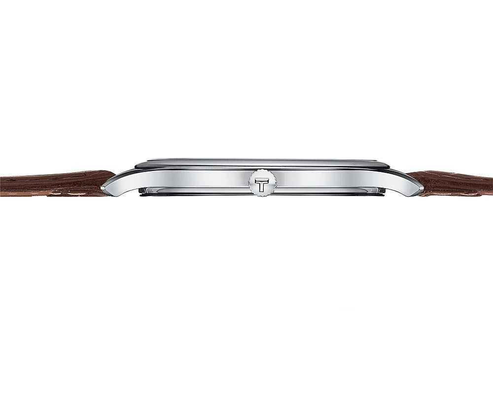  Shop Authentic Tissot T Classic Tradition 5.5 Quartz White Dial Brown Leather Strap Watch For Men - T063.409.16.018.00 - Luxxuri