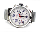  Shop Authentic Tommy Hilfiger Jake Quartz White Dial Silver Mesh Bracelet Watch for Men - 1791233 - Luxxuri