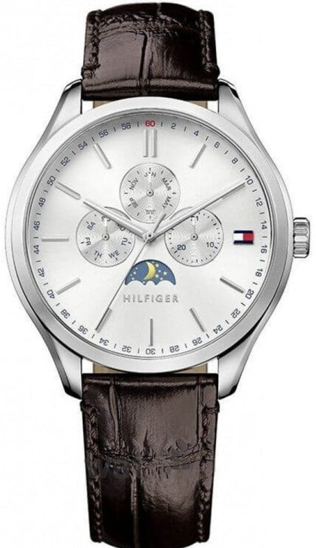  Shop Authentic Tommy Hilfiger Oliver Quartz White Dial Brown Leather Strap Watch for Men - 1791304 - Luxxuri