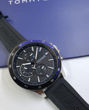  Shop Authentic Tommy Hilfiger Bank Quartz Black Dial Black Rubber Strap Watch for Men - 1791724 - Luxxuri