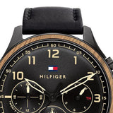  Shop Authentic Tommy Hilfiger Asher Chronograph Black Dial Black Leather Strap Watch For Men - 1791854 - Luxxuri