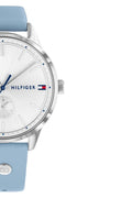  Shop Authentic Tommy Hilfiger Brooke Silver Dial Blue Leather Strap Watch for Women - 1782023 - Luxxuri