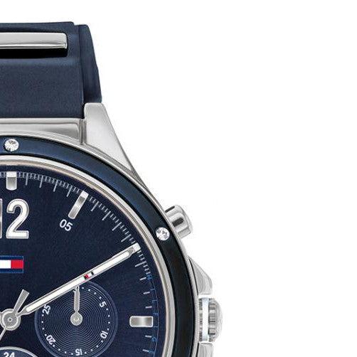  Shop Authentic Tommy Hilfiger Eve Chronograph Quartz Blue Dial Blue Rubber Strap Watch For Women - 1782281 - Luxxuri