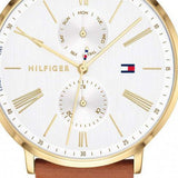  Shop Authentic Tommy Hilfiger Jenna Quartz White Dial Brown Leather Strap Watch for Women - 1782073 - Luxxuri