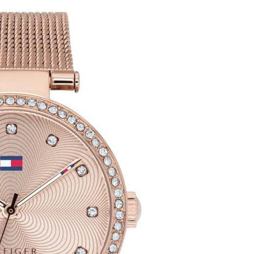  Shop Authentic Tommy Hilfiger Lynn Quartz Rose Gold Dial Rose Gold Mesh Bracelet Watch For Women - 1781865 - Luxxuri