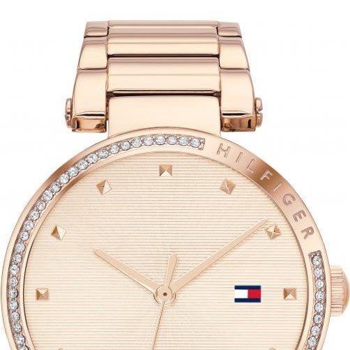 Shop Authentic Tommy Hilfiger Lynn Quartz Rose Gold Dial Rose Gold Steel Strap Watch For Women - 1782237 - Luxxuri