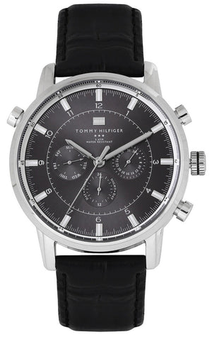  Shop Authentic Tommy Hilfiger Harrison Chronograph Black Dial Black Leather Strap Watch for Men - 1790875 - Luxxuri