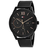  Shop Authentic Tommy Hilfiger Damon Quartz Black Dial Black Mesh Bracelet Watch for Men - 1791420 - Luxxuri