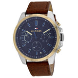  Shop Authentic Tommy Hilfiger Decker Blue Dial Brown Leather Strap Watch for Men - 1791561 - Luxxuri