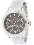  Shop Authentic Tommy Hilfiger Hudson Chronograph Quartz Brown Dial Silver Steel Strap Watch For Men - 1791229 - Luxxuri