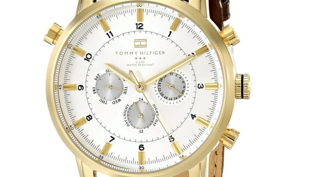  Shop Authentic Tommy Hilfiger Harrison White Dial Brown Leather Strap Watch for Men - 1790874 - Luxxuri