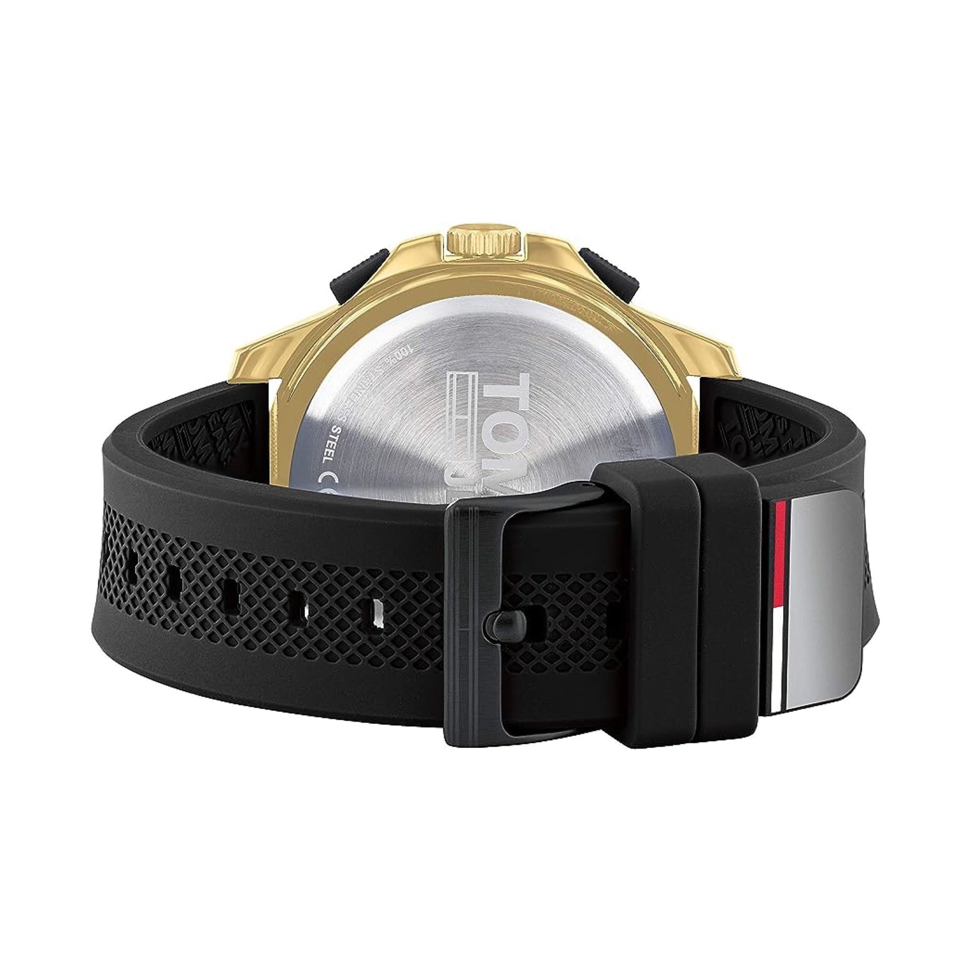  Shop Authentic Tommy Hilfiger Jeans Digital Analog Gold Dial Black Rubber Strap Watch For Women  - 1791762 - Luxxuri