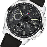  Shop Authentic Tommy Hilfiger Decker Black Dial Black Leather Strap Watch for Men - 1791563 - Luxxuri