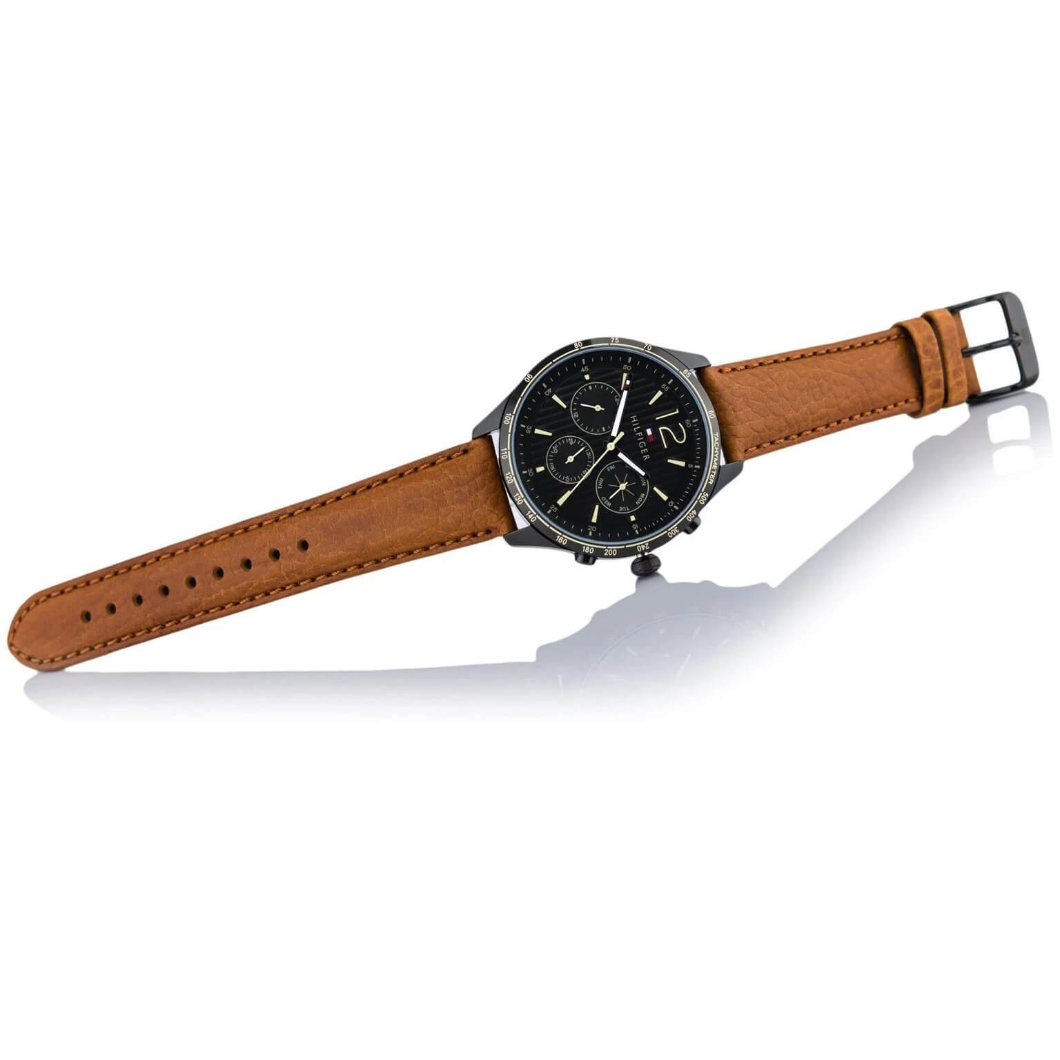  Shop Authentic Tommy Hilfiger Gavin Chronograph Quartz Black Dial Brown Leather Strap Watch for Men - 1791470 - Luxxuri